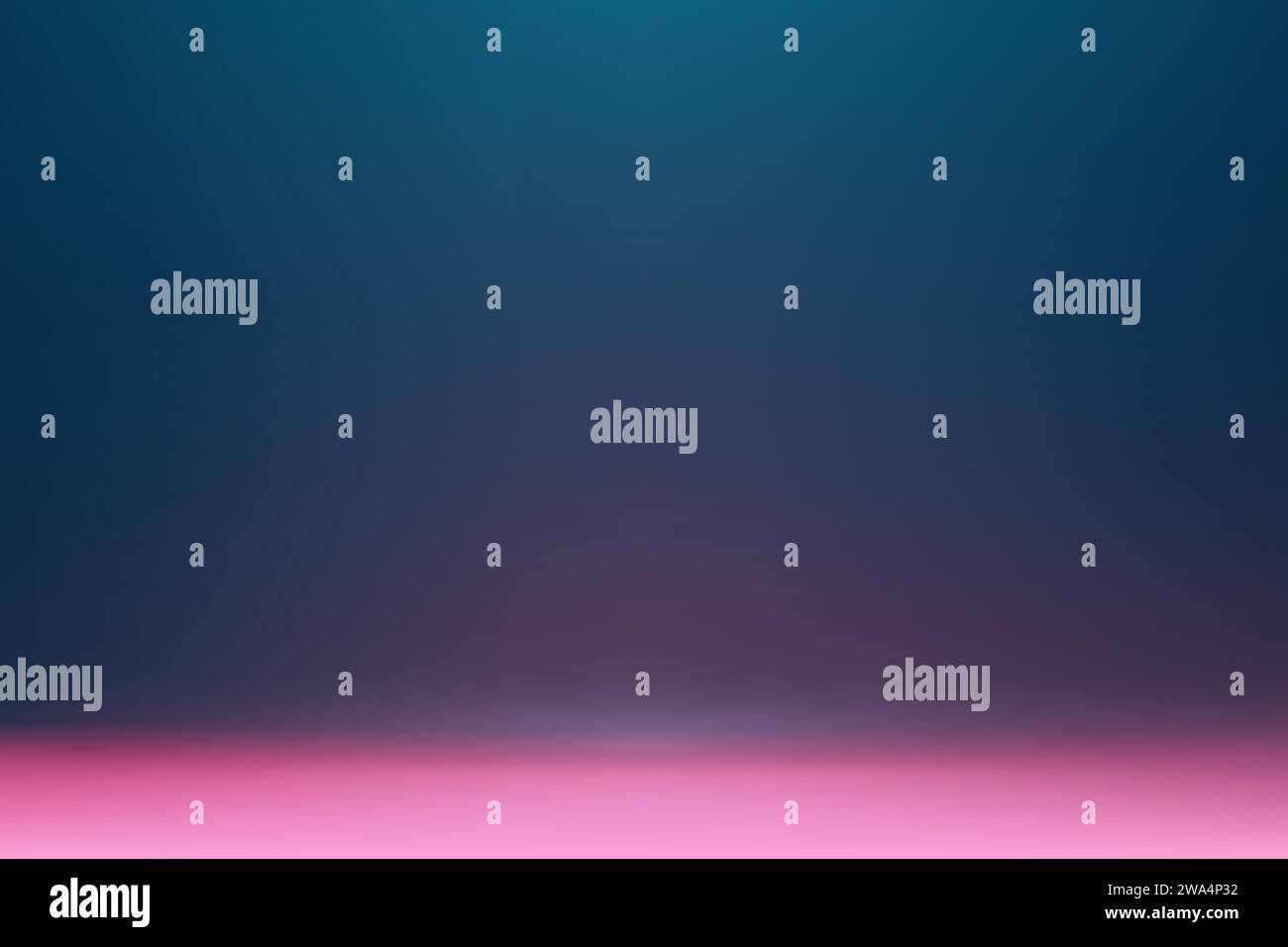Moderno sfondo cyberpunk blu scuro e rosa sfumato con pavimento per il posizionamento e l'esposizione del prodotto Illustrazione Vettoriale