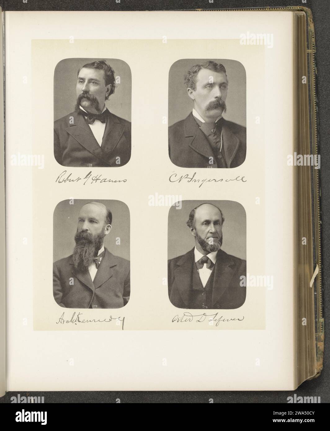 Ritratti di quattro membri della camera bassa dello stato di New York, c. 1872 - in o prima del 1882 stampa fotomeccanica in alto a sinistra nei paradisi di Robert Grant, in alto a destra Charles P. Ingersoll, in basso a sinistra Archibald Kennedy, in basso a destra Peter D. Lefever. Stati Uniti d'America collotipo di persone storiche (ritratti e scene della vita) (+ testa (e spalle) (ritratto)) Foto Stock