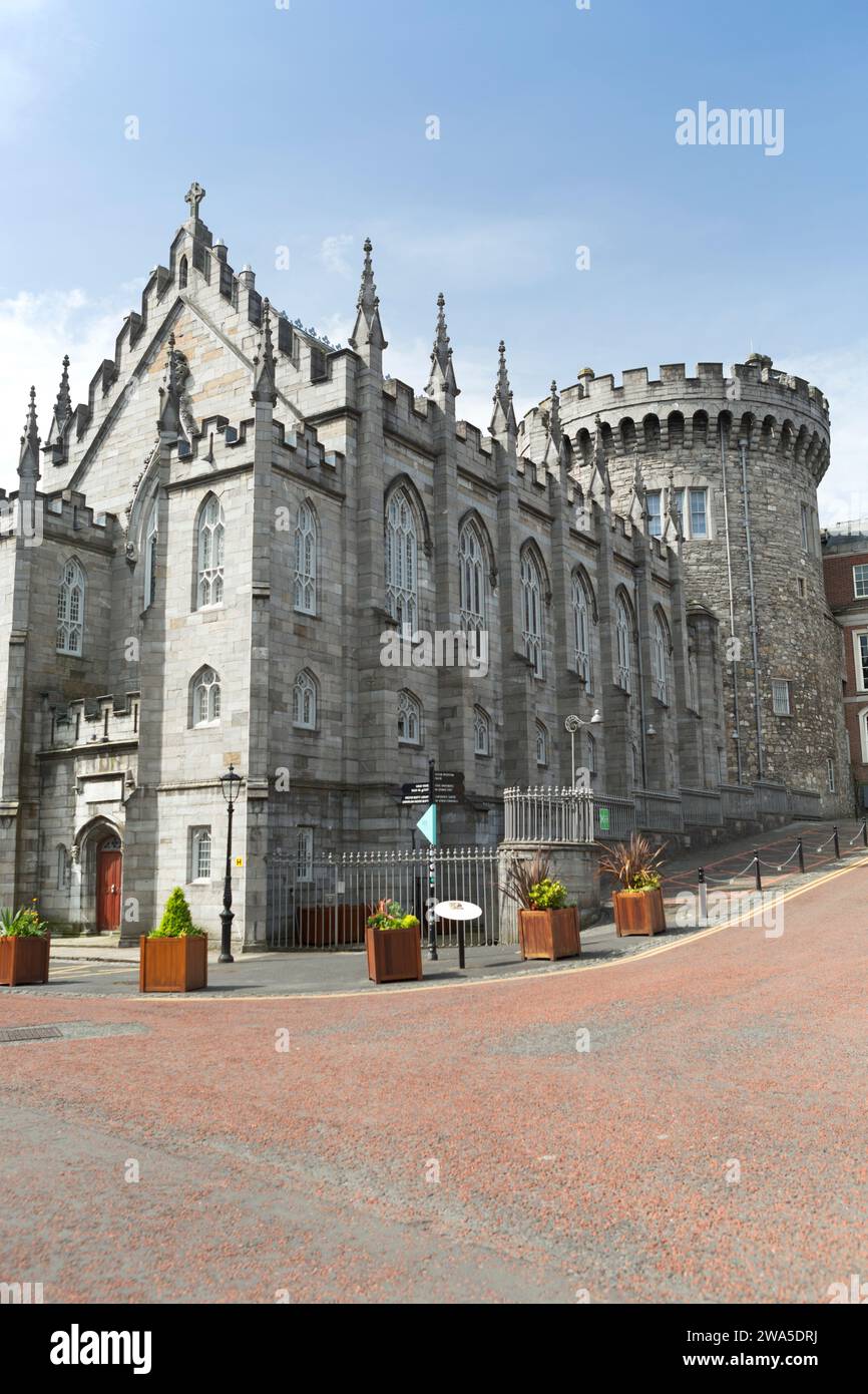 Irlanda, Dublino, Castello di Dublino, la Torre record, l'unica parte sopravvissuta del castello originale risalente al 1228, ora museo del Garda. Foto Stock