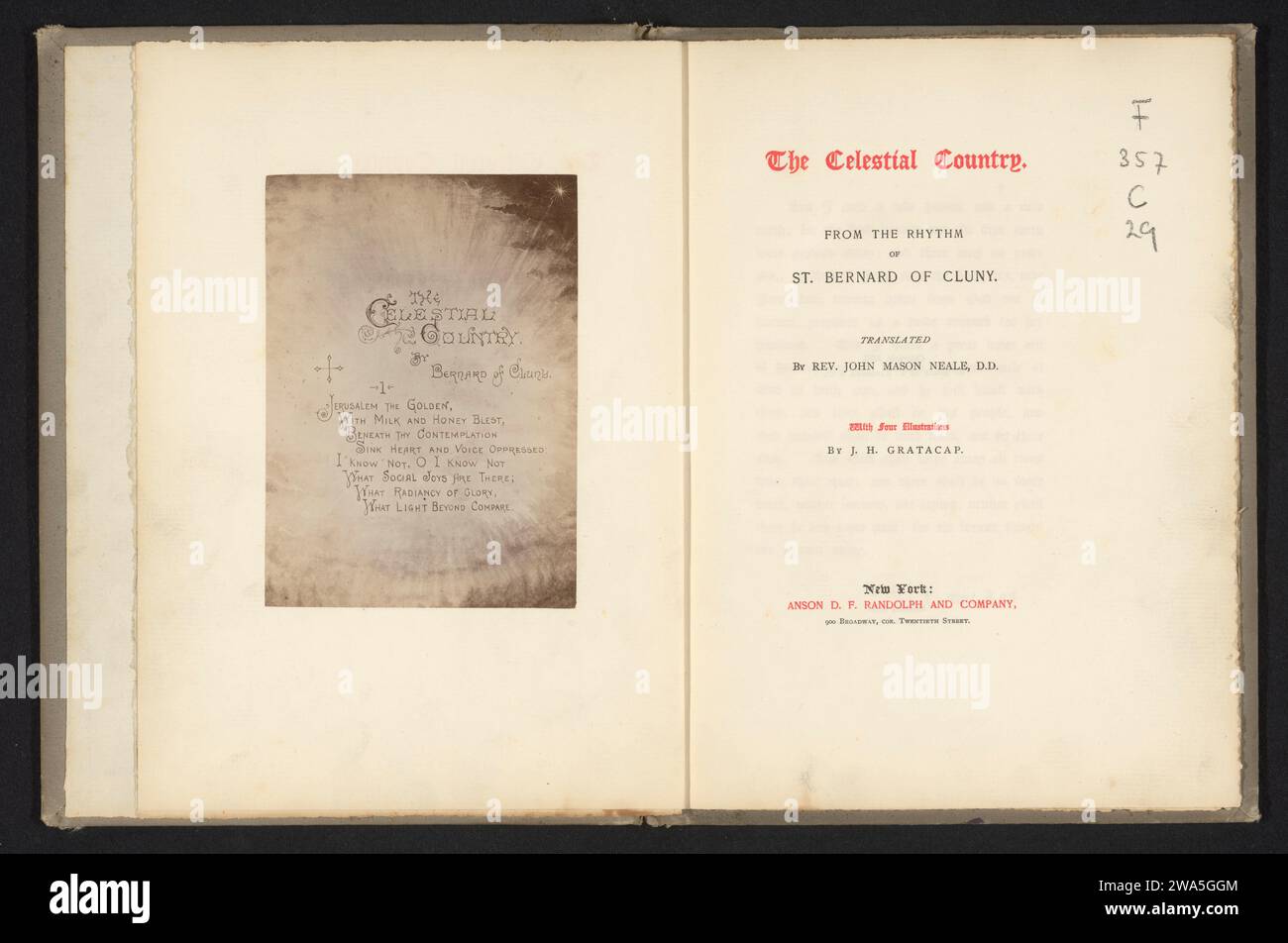 Produzione fotografica di un verso del poema The Celestial Country, Anonymous, c. 1884 - in o prima del 1885 foto supporto fotografico albumen stampa grafia, testo scritto Foto Stock