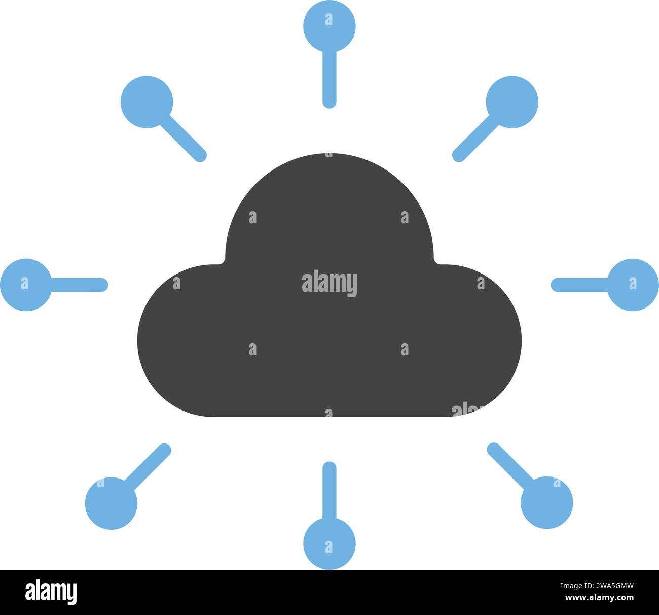 Immagine vettoriale icona rete cloud. Illustrazione Vettoriale