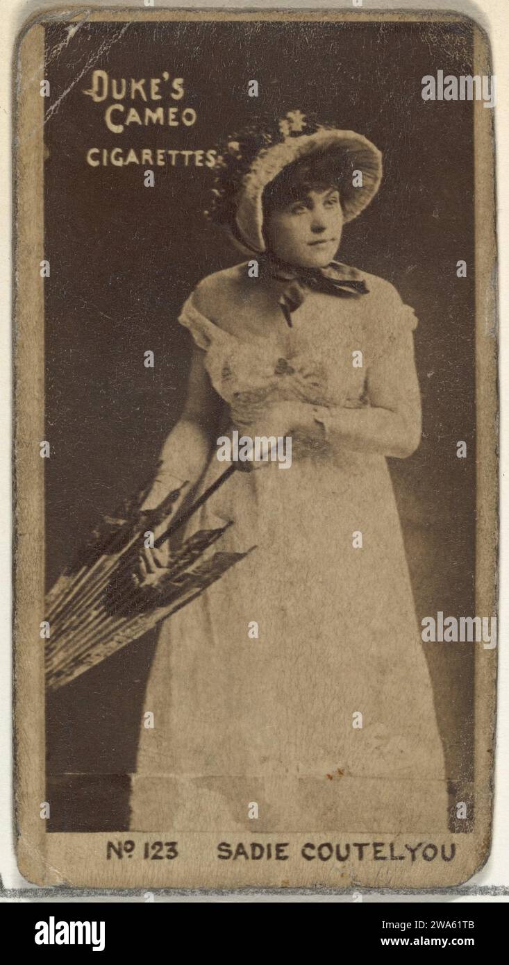 Carta numero 123, Sadie Cortelyou, della serie Actors and Actresses (N145-4) emessa da Duke Sons & Co. Per promuovere Cameo Cigarettes 1963 di W. Duke, Sons & Co.. Foto Stock