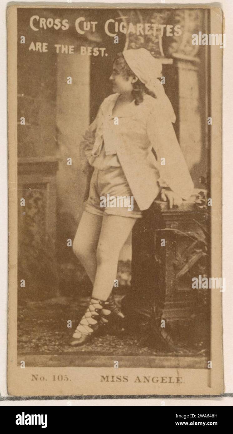 Carta numero 105, Miss Angele, della serie Actors and Actresses (N145-2) emessa da Duke Sons & Co. Per promuovere Cross Cut Sigarettes 1963 di W. Duke, Sons & Co.. Foto Stock