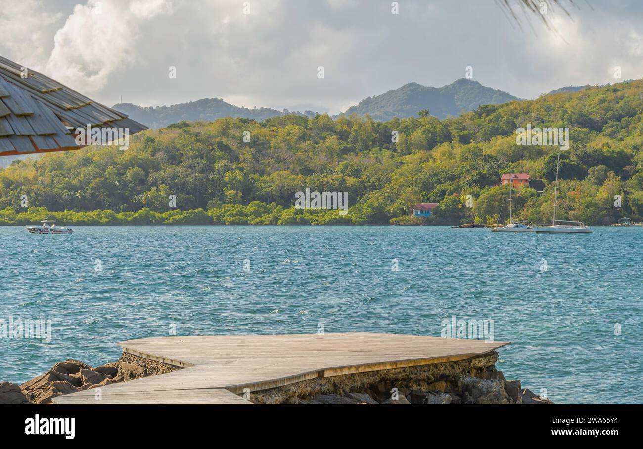 Spiaggia di Pointe du Bout a Trois-ilets, Martinica, Mar dei Caraibi, Indie occidentali francesi. Foto Stock