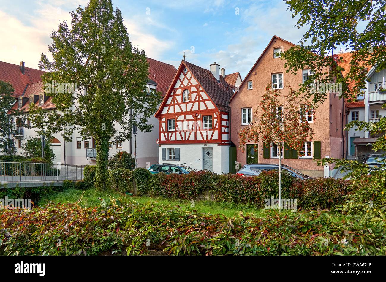 Case romantiche nel centro storico di Schwabach, nella città di Schwabach, in Germania Foto Stock