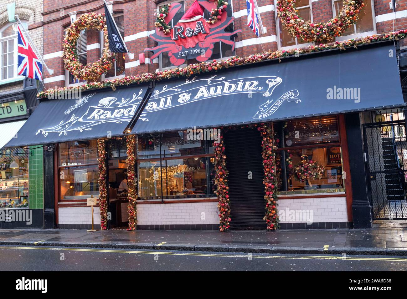 Randall & Aubin Restaurant, Soho, centro di Londra, Regno Unito Foto Stock