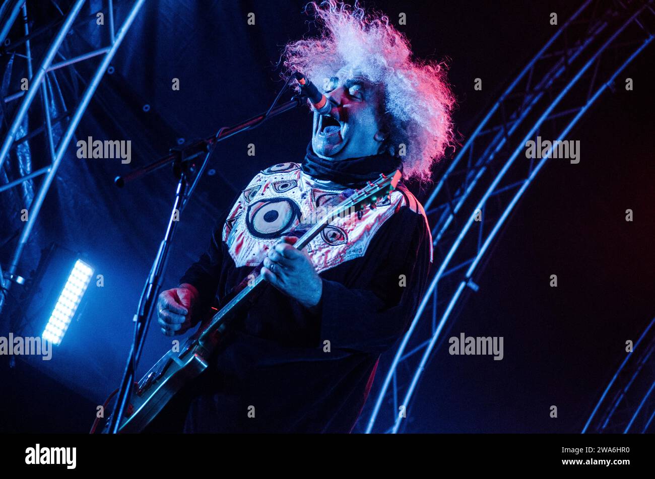 Buzz Osborne dei Melvins si esibisce a Technopolis, Atene / Grecia, luglio 2023 Foto Stock