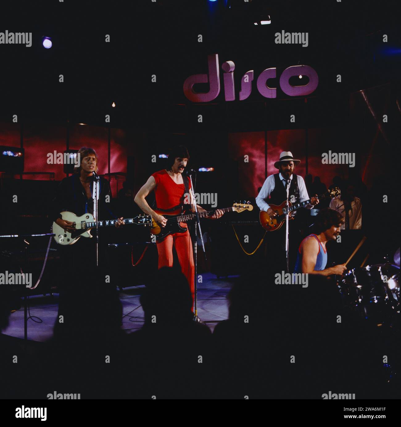 Disco, ZDF Musiksendung, 1979, Auftritt der amerikanischen Pop Rock Band Exile. Disco, TV Music show, 1979, esibizione della band pop rock americana Exile. Foto Stock