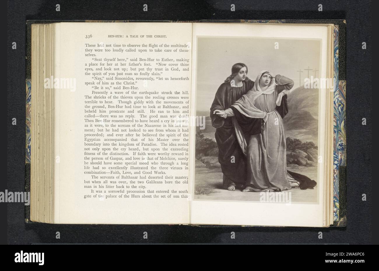 Produzione fotografica di un dipinto, raffigurante Maria e San Giovanni dopo la crocifissione di Cristo, Anonimo, c. 1883 - nel o prima del 1888 foto supporto fotografico stampa albumana (scene della vita di) Giovanni Battista e Maria Foto Stock