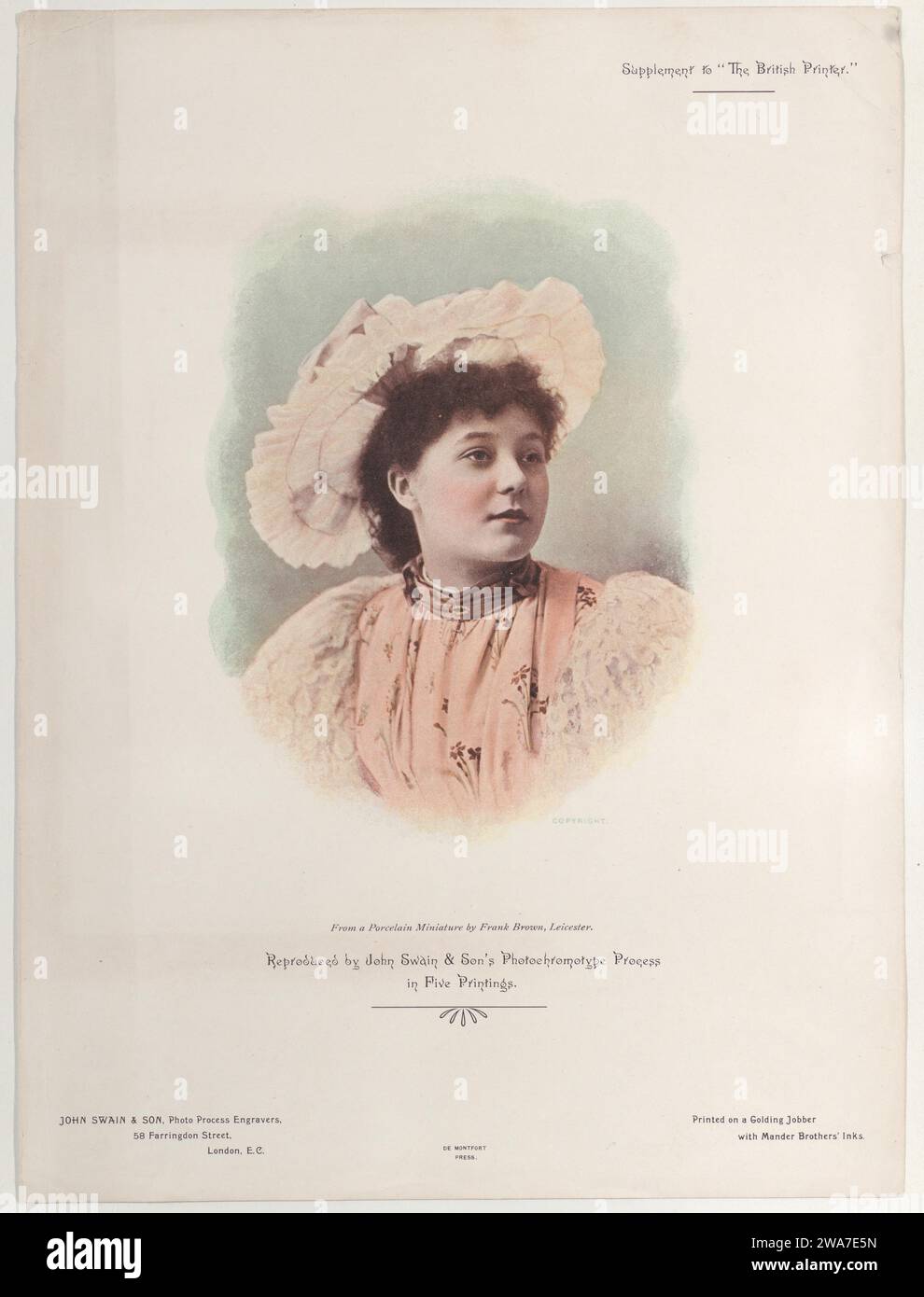 Pubblicità per John Swain & Son, Photo Process Engravers in "The British Printer" 1966 di Anonymous, British, 19th Century Foto Stock