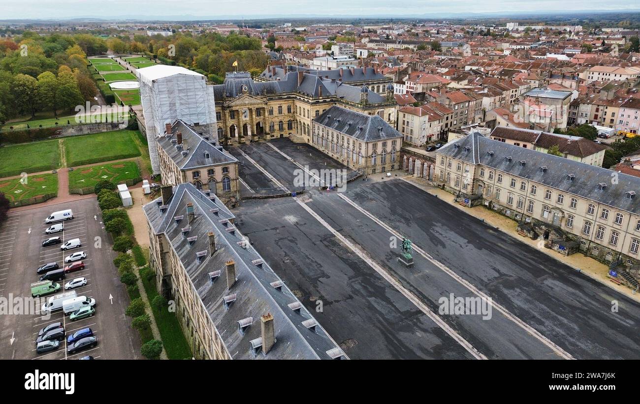 Drone foto Castello di Lunéville, Château de Lunéville Francia Europa Foto Stock