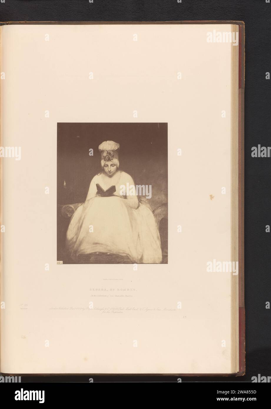 Produzione fotografica di un dipinto di un ritratto di una donna di lettura di nome Serena, di George Romney, Leonida caldi, in onore di George Romney, c. 1853 - in o prima c. 1858 fotografia di supporto fotografico albume stampa persone storiche non conosciute per nome - BB - donna. lettura Foto Stock