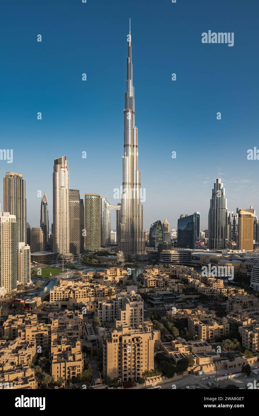 Grattacieli moderni nel centro di Dubai, Emirati Arabi Uniti (UAE). Foto Stock