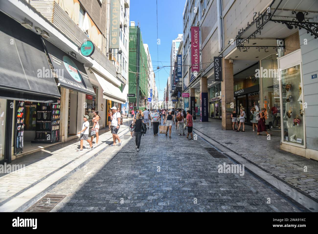 Atene: Via Ermou. Grecia Foto Stock