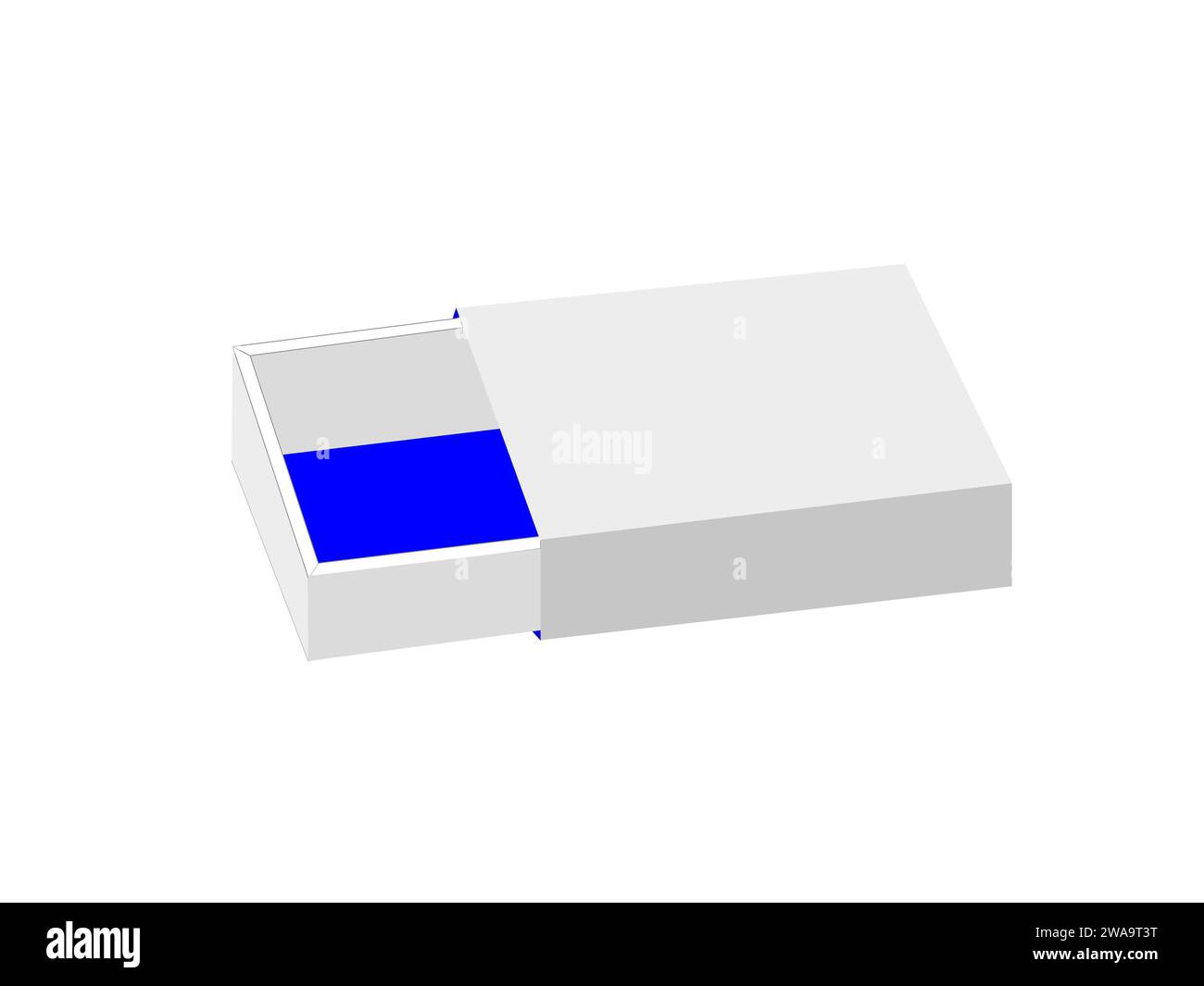 Casella corrispondenza fuoco, modello Dieline, file vettore modificabile. Illustrazione Vettoriale