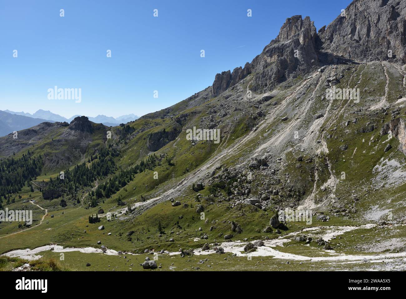 Escursioni nelle Dolomiti, Italia Foto Stock