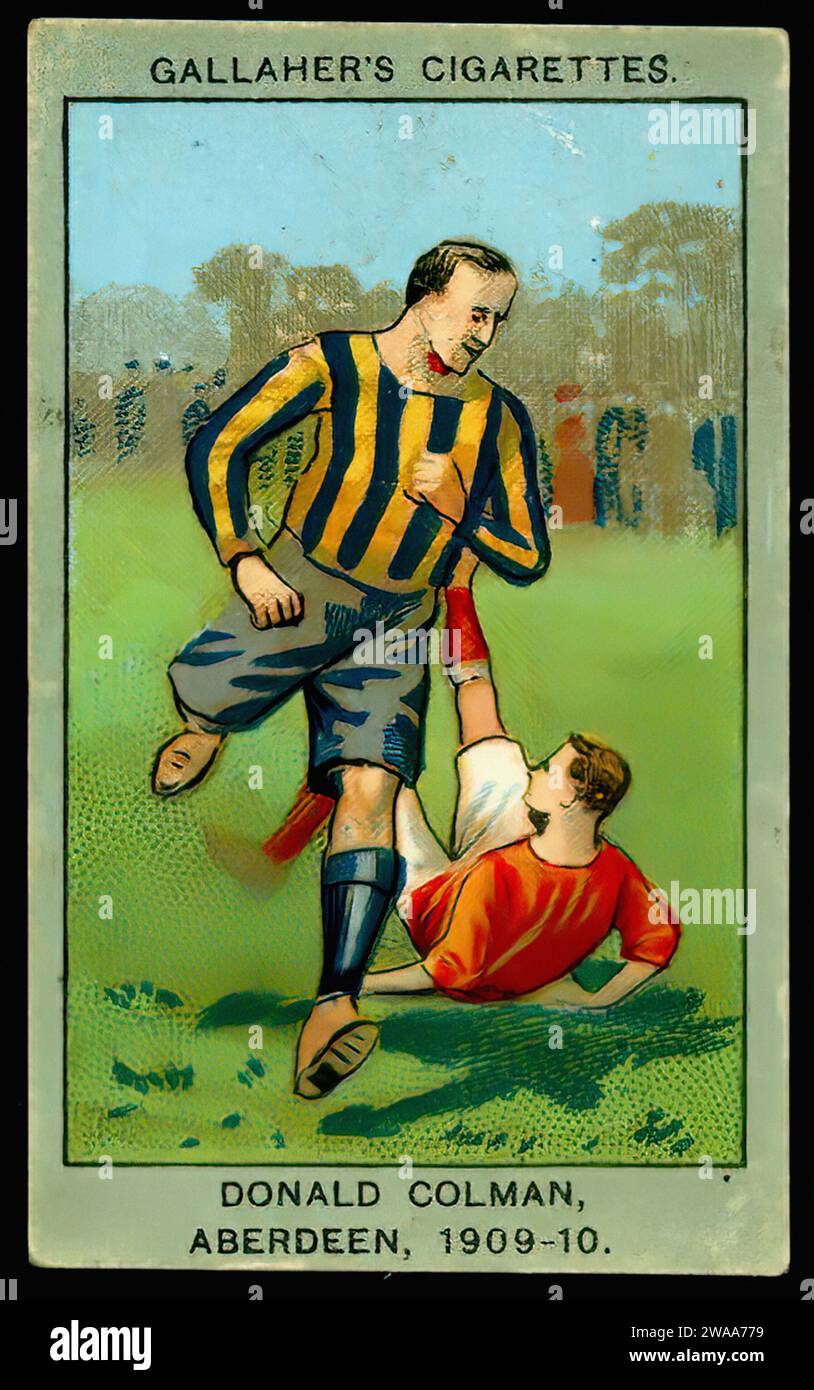 Football Colours Aberdeen - illustrazione della carta di sigaretta d'epoca Foto Stock