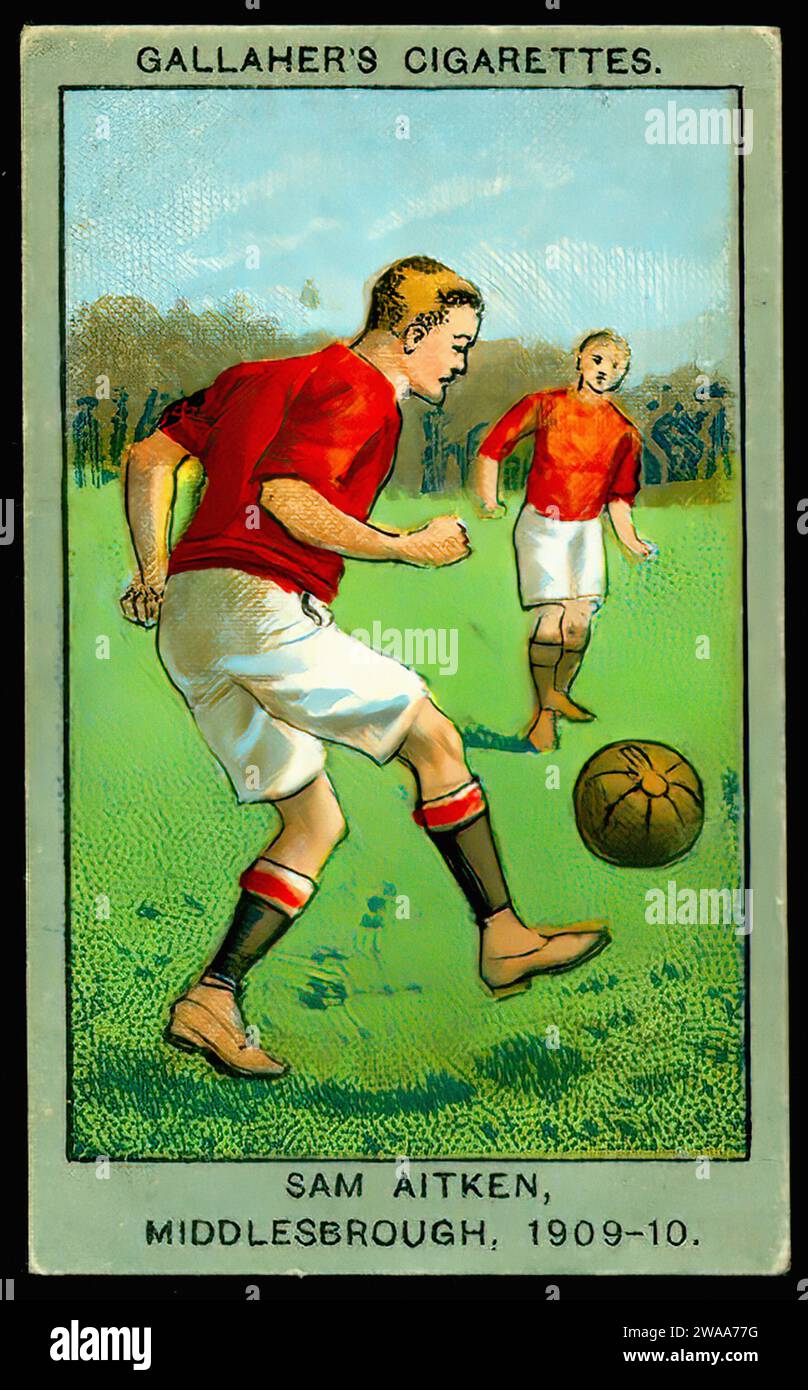 Football Colours Middlesbrough - illustrazione di carte di sigaretta d'epoca Foto Stock