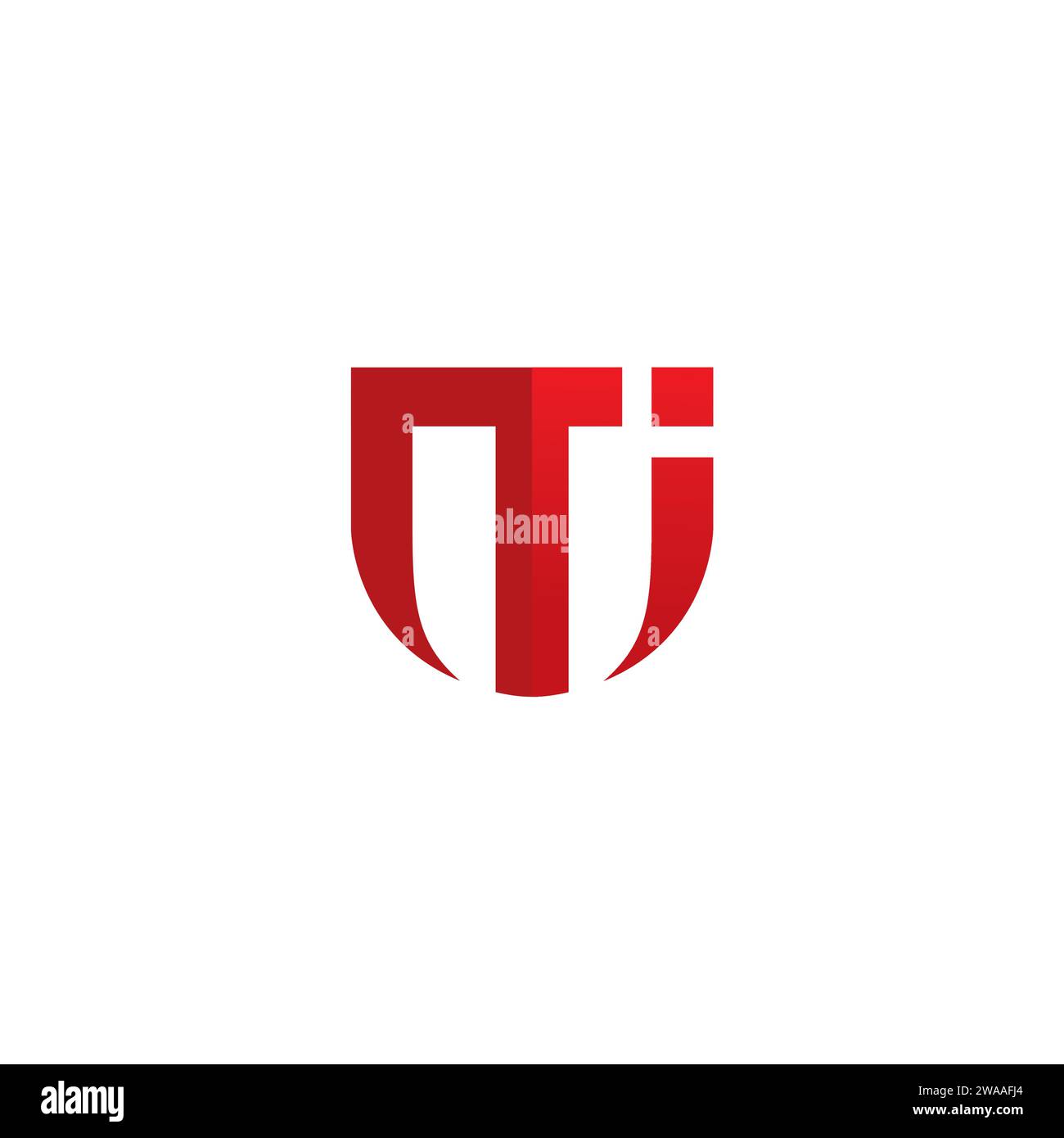 Logo MI DI colore rosso. Icona del logo Letter MJ Illustrazione Vettoriale