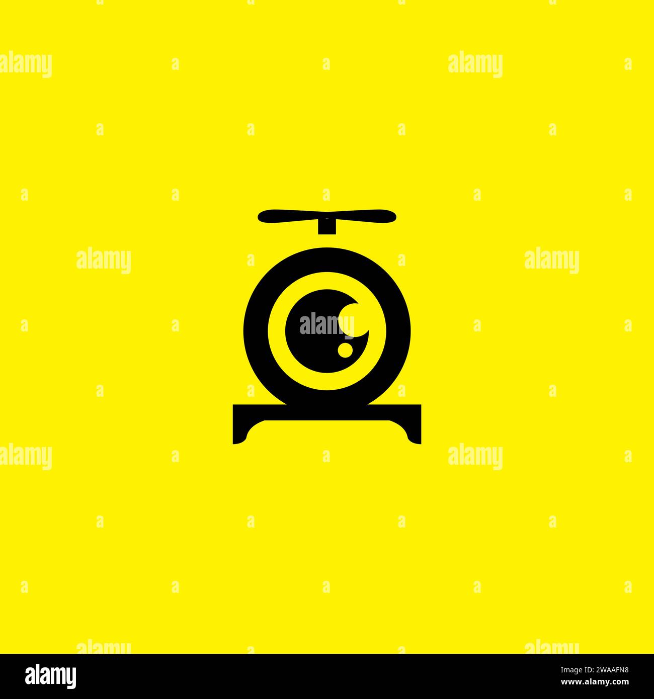 Design del logo del drone. Vettore logo fotocamera Illustrazione Vettoriale