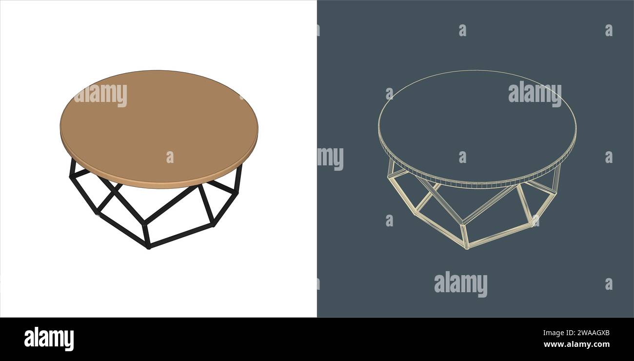 Tavolo Vector Cafe per la cucina del Cafe' del ristorante con diverse posizioni Illustrazione Vettoriale