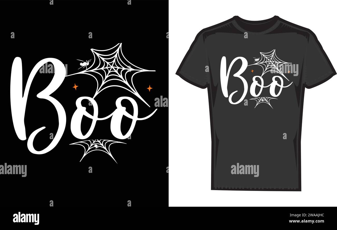 Design Boo, design T-Shirt unici Illustrazione Vettoriale