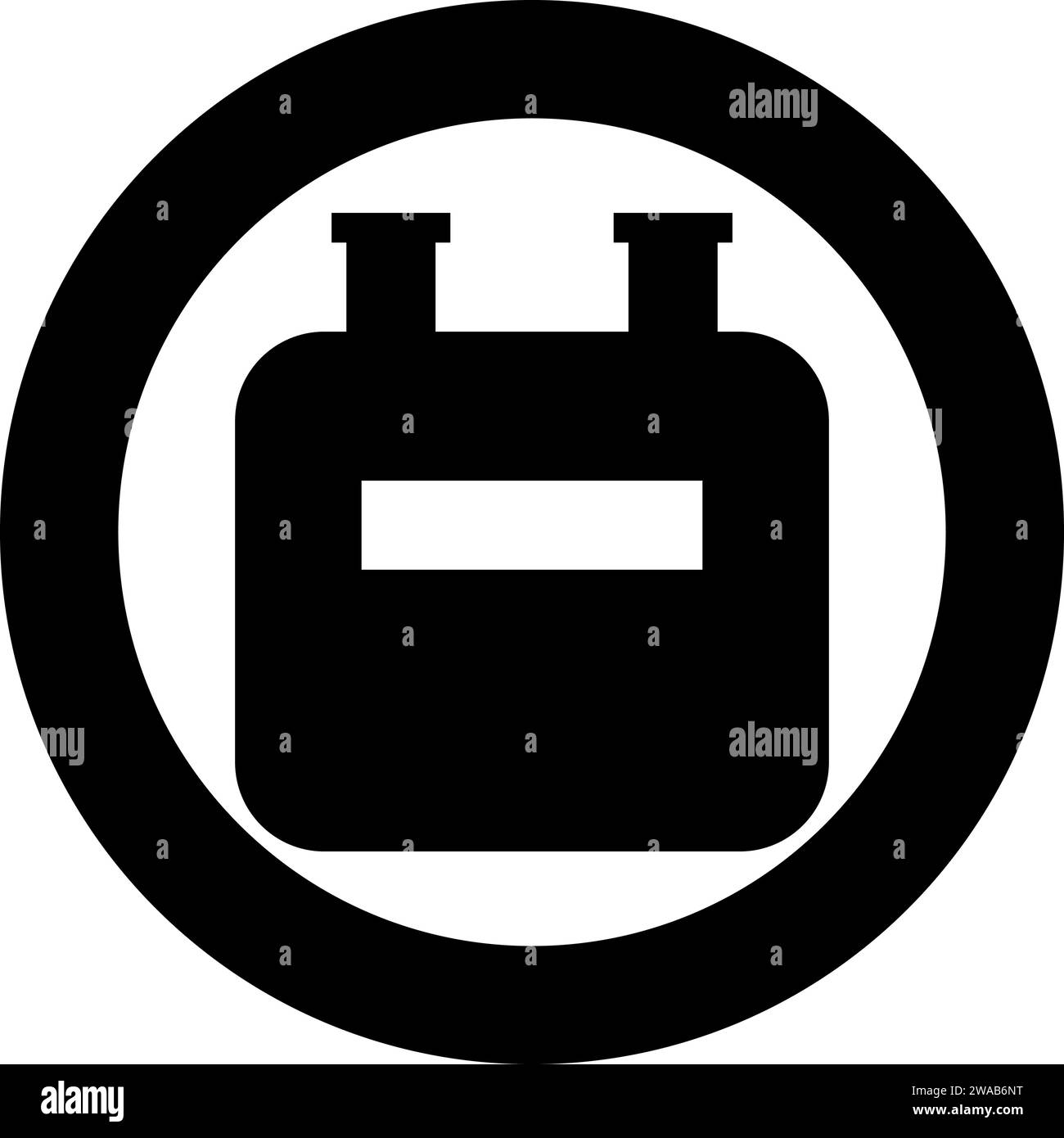 Icona dell'account contatore gas in cerchio rotondo nero illustrazione vettoriale immagine contorno solido semplice Illustrazione Vettoriale