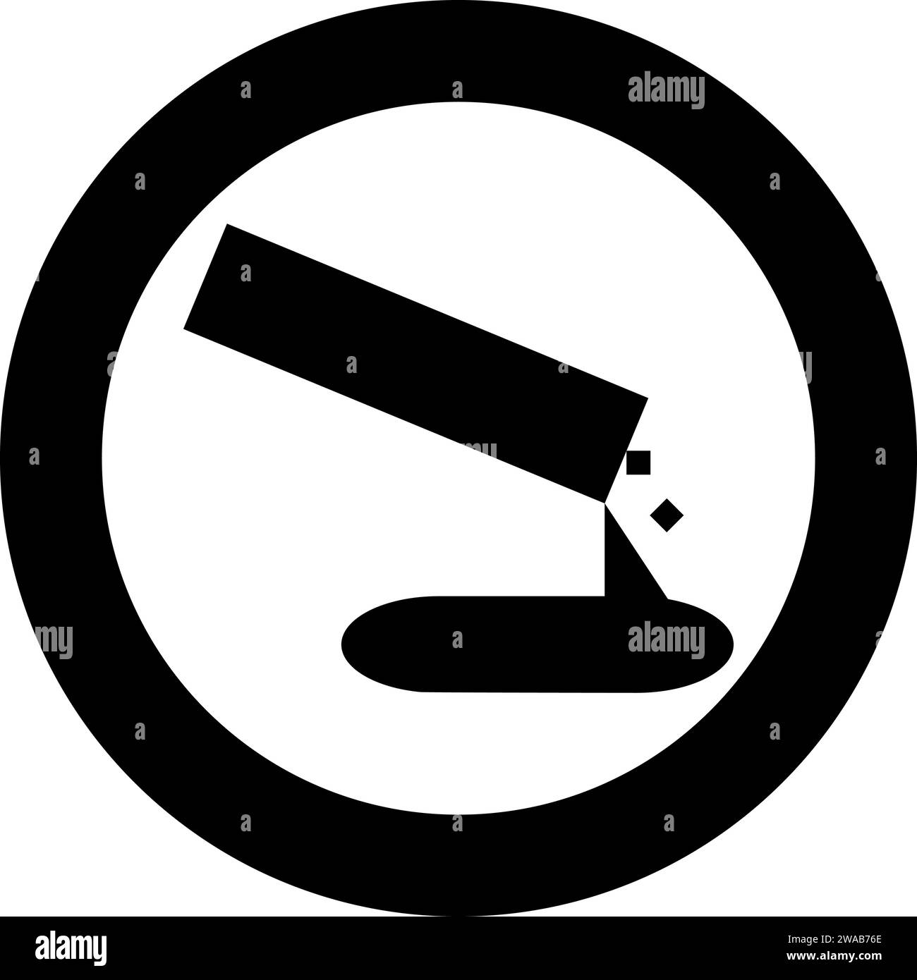 Il calcestruzzo versa l'icona di colata in cerchio rotondo di colore nero illustrazione vettoriale immagine contorno pieno stile semplice Illustrazione Vettoriale