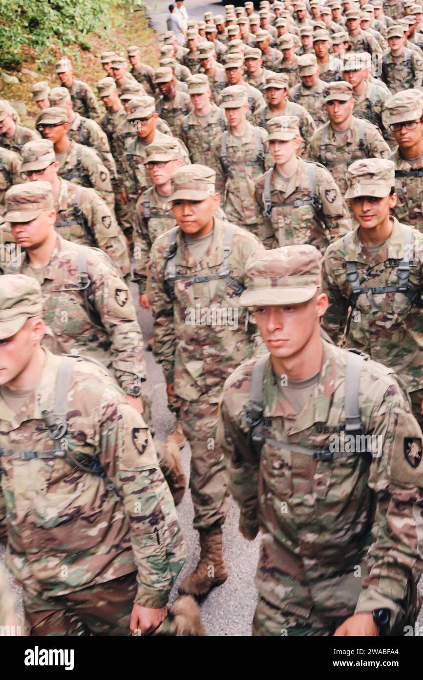 Formazione cadetti a Camp Buckner, accademia militare degli Stati Uniti, West Point, NY, USA 2016 Foto Stock