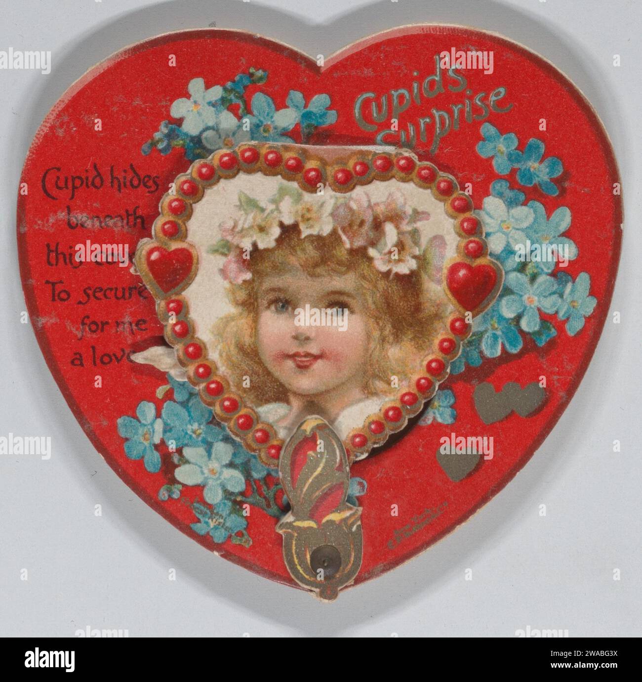 Valentine - meccanica - il cuore si apre per rivelare Cupido 1981 di Anonymous, British o American, XIX secolo Foto Stock