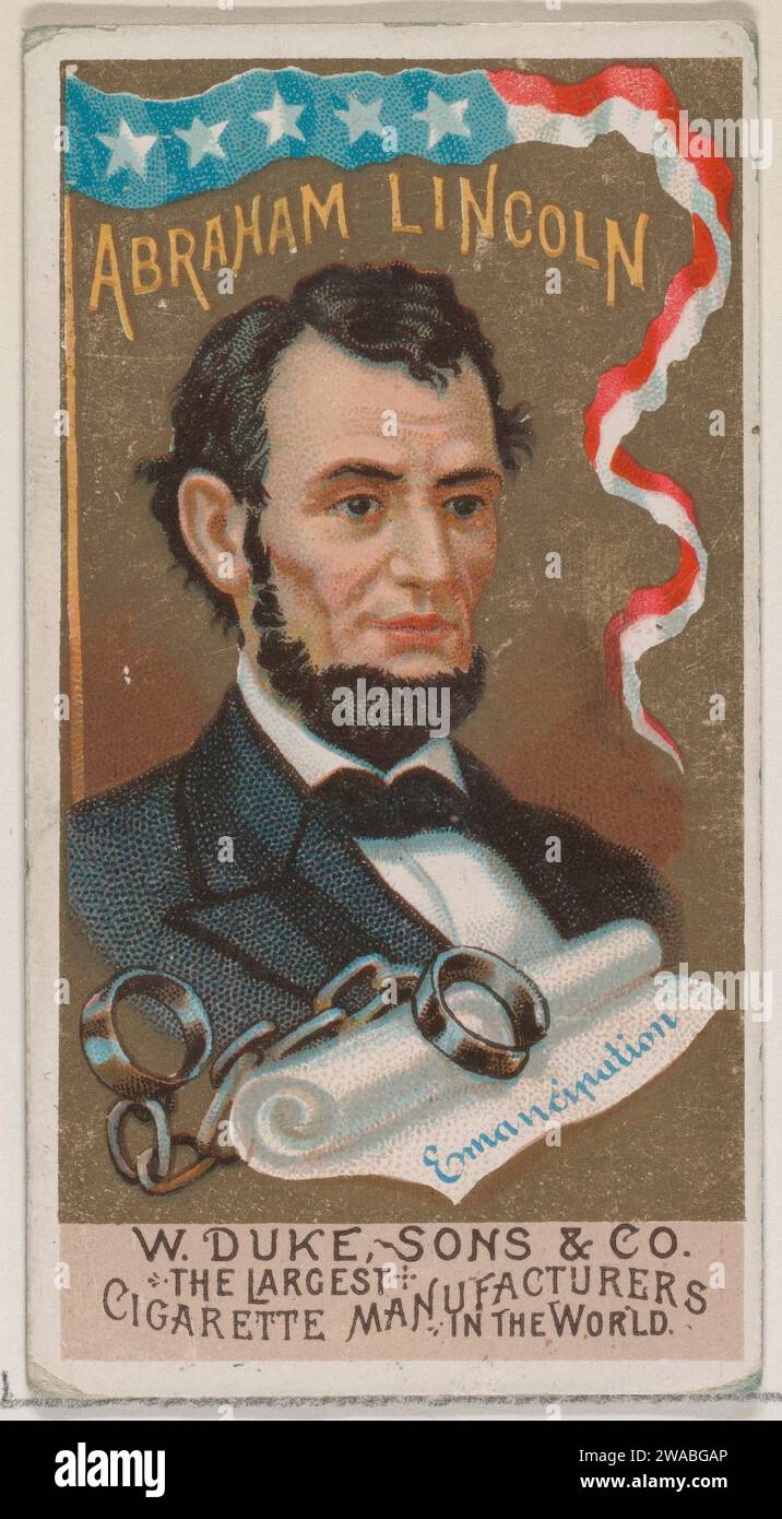 Abraham Lincoln, dalla serie Great Americans (N76) for Duke sigarette 1963 di W. Duke, Sons & Co.. Foto Stock