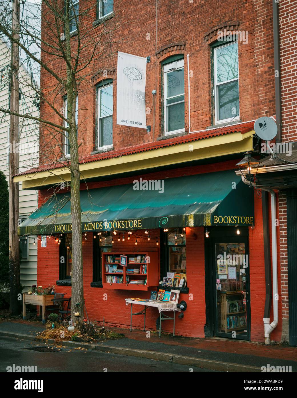 Inquiring Minds Bookstore, New Paltz, New York Foto Stock