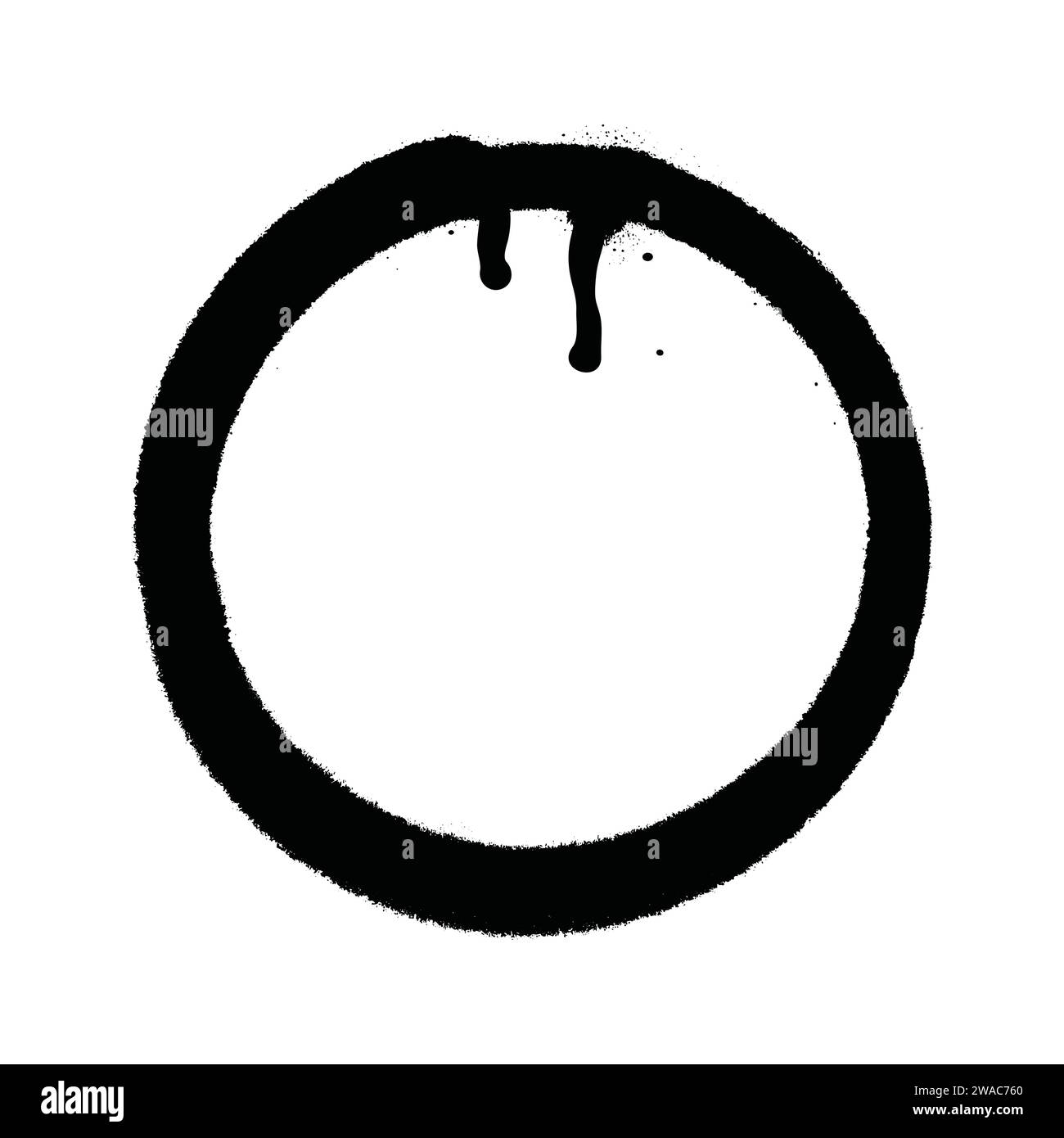 Vernice spray di colore nero o elemento di design graffiti sullo sfondo bianco della parete. Illustrazione Vettoriale