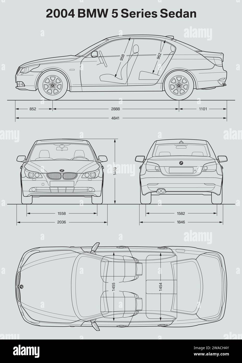 Modello BMW serie 5 berlina 2005 Illustrazione Vettoriale