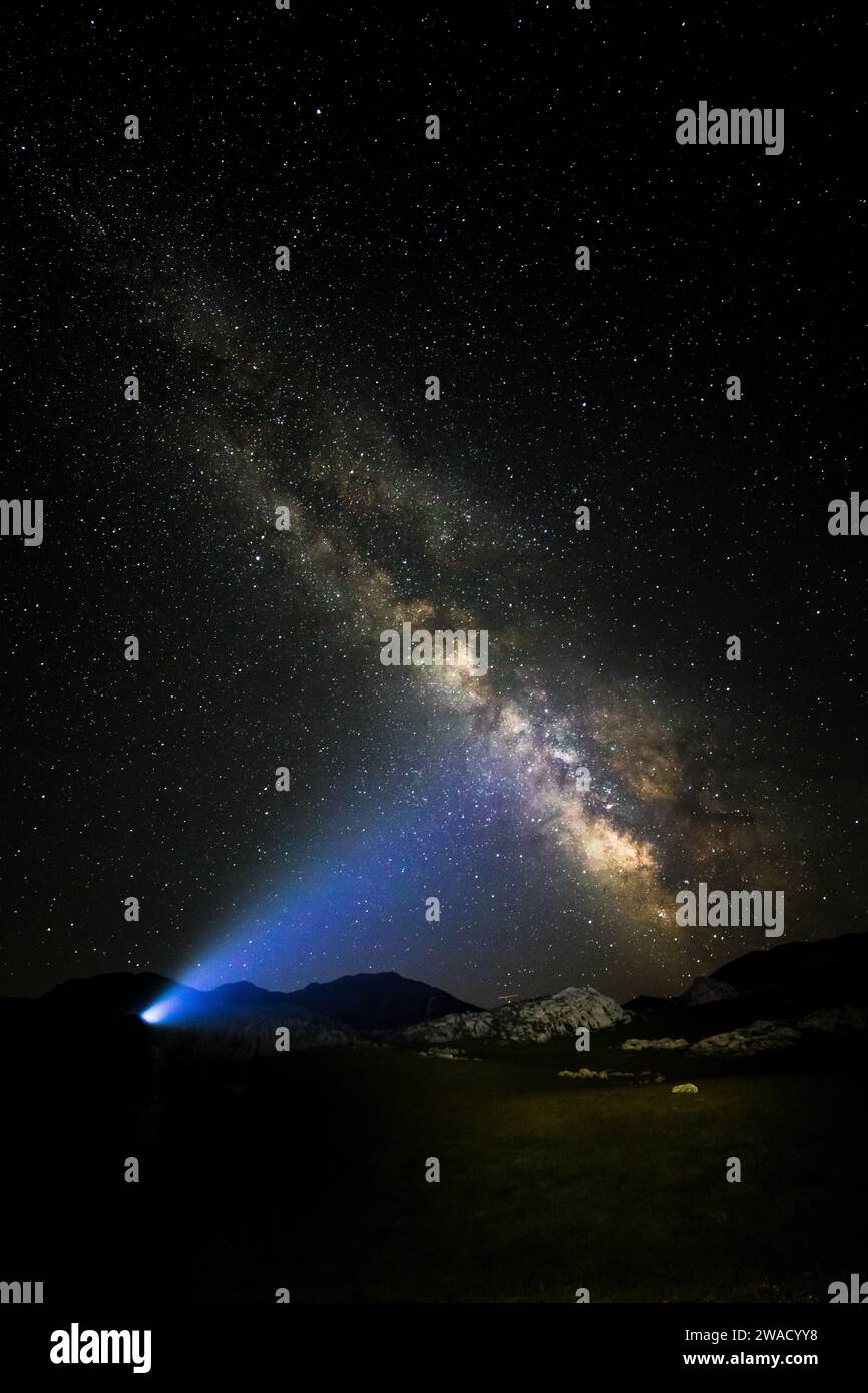 Cieli stellati catturati in pixel. Foto Stock