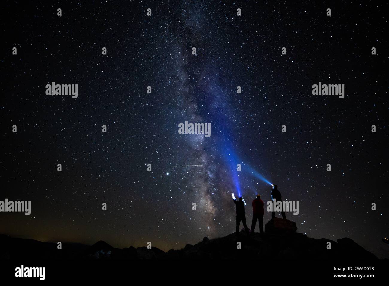 Cieli stellati catturati in pixel. Foto Stock