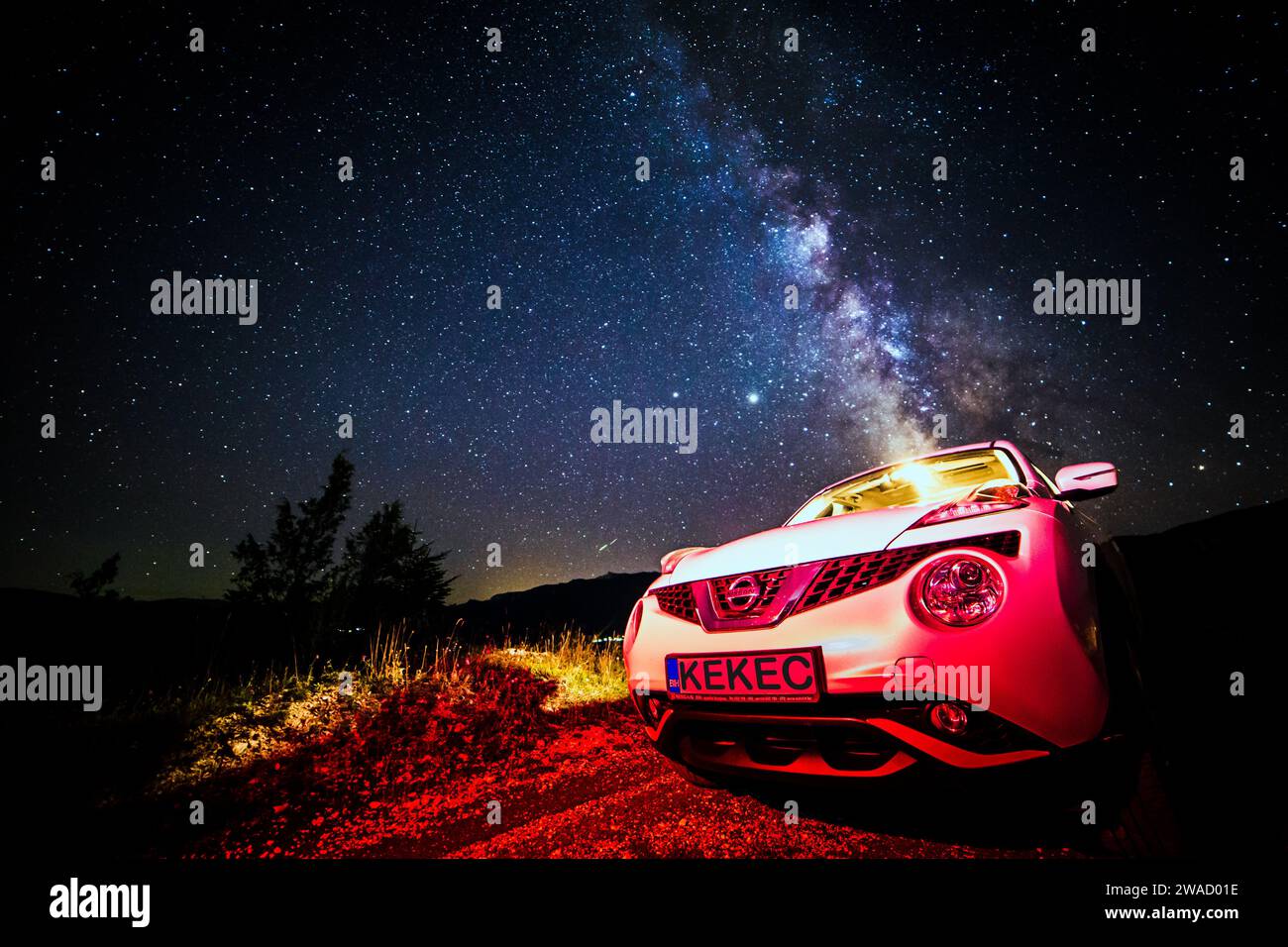 Cieli stellati catturati in pixel. Foto Stock