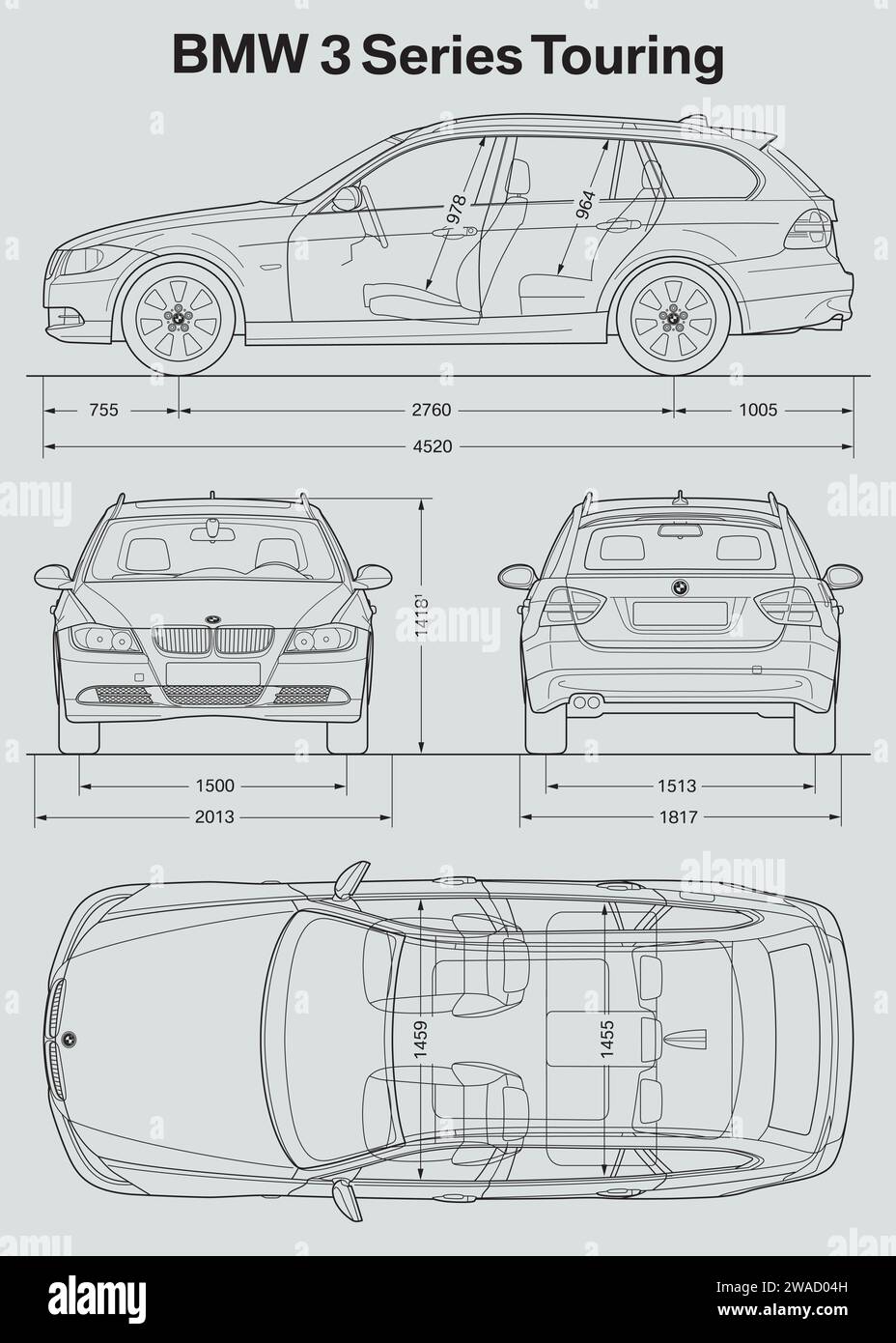 Modello BMW serie 3 Touring 2005 Illustrazione Vettoriale