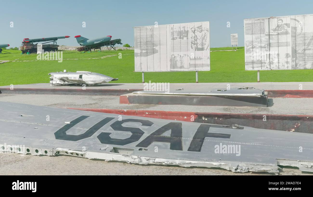 L'AVANA, CUBA - 13 GIUGNO 2022: L'ala di un aereo spia U-2 statunitense abbattuto durante la crisi missilistica cubana Foto Stock