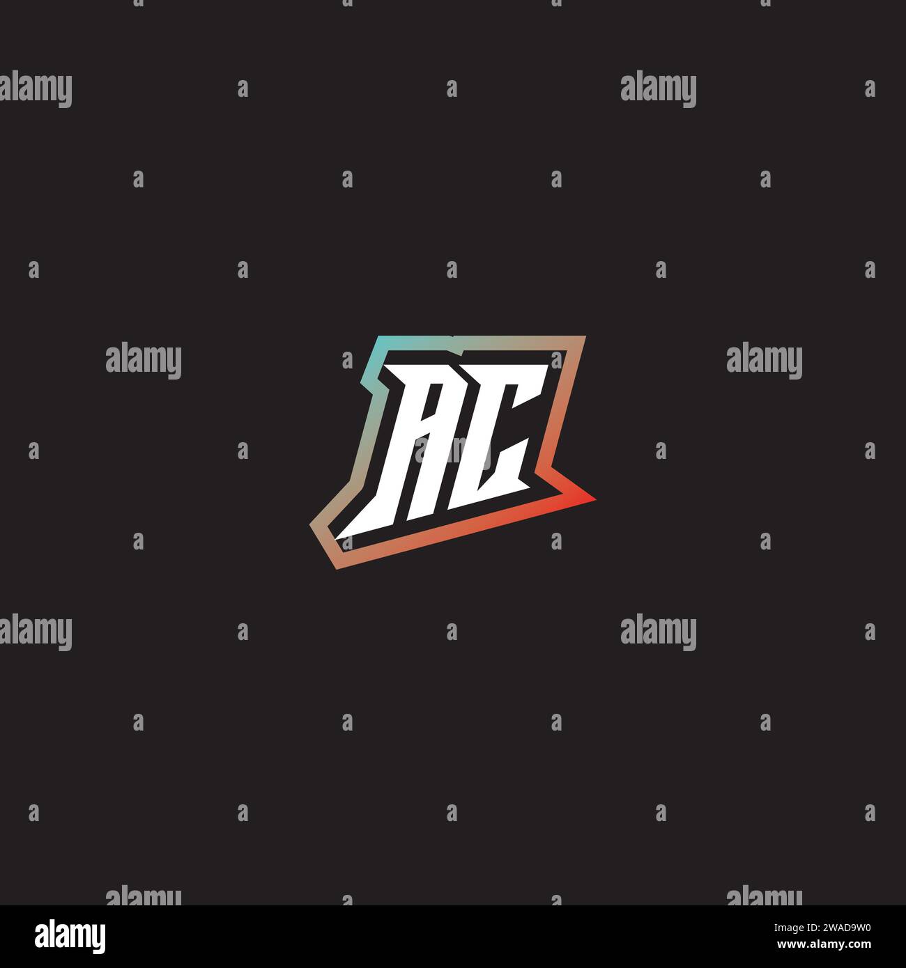Combinazione di lettere AC, logo originale e gradazioni di colore accattivanti Illustrazione Vettoriale