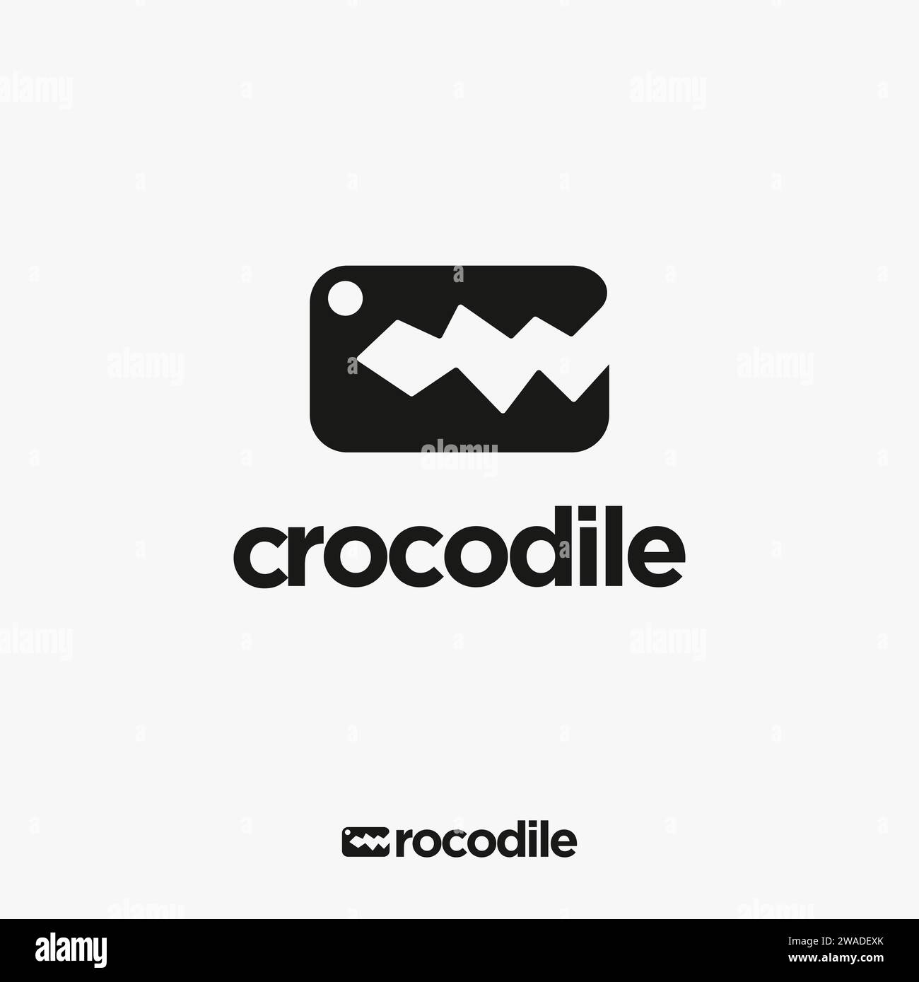 Semplice sommario lettera C per modello vettoriale icona logo coccodrillo su sfondo bianco Illustrazione Vettoriale