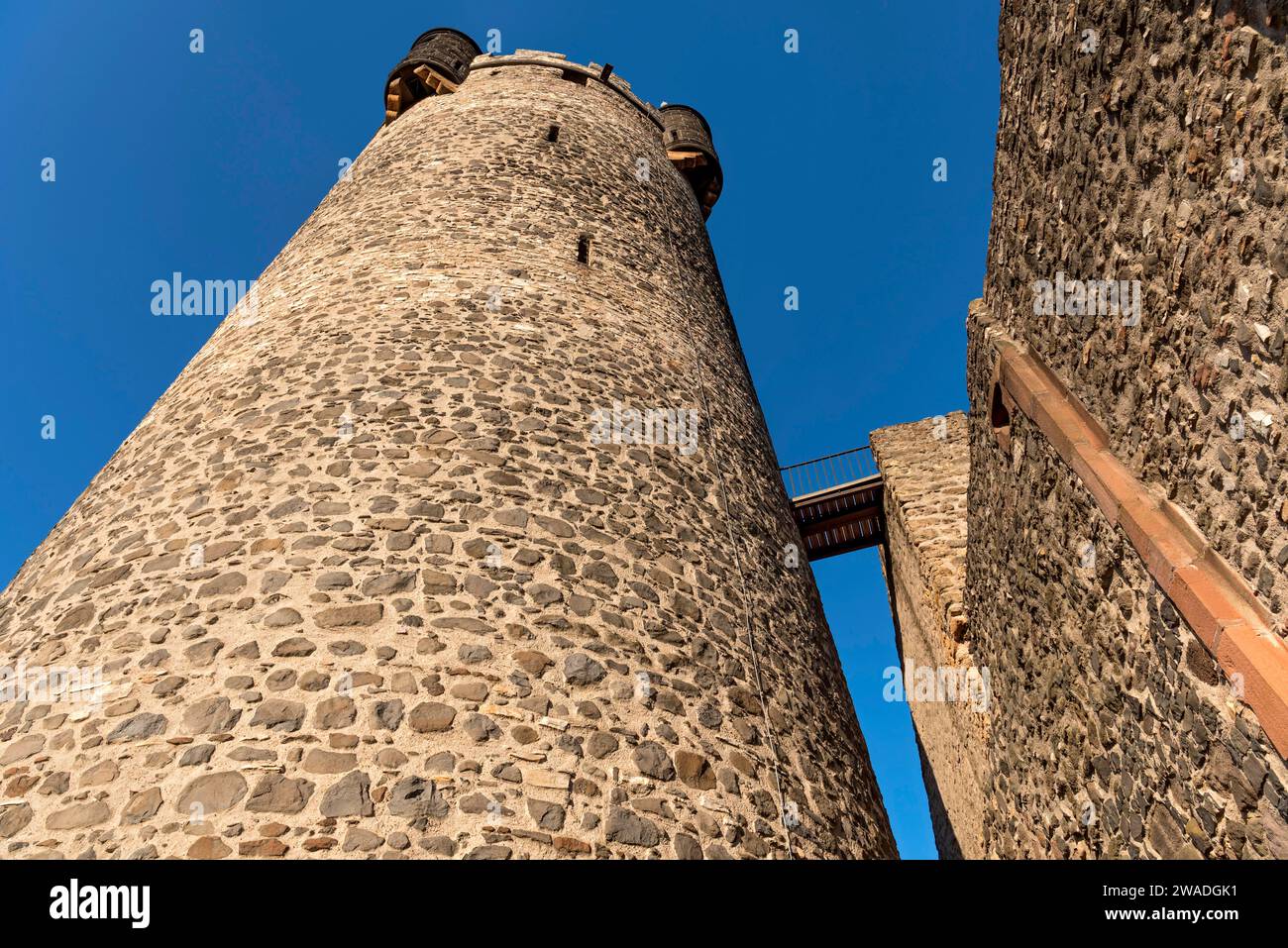 Castello di Adolfsturm, torre medievale del castello di Friedberg, Butterfassturm, Friedberg, Wetteraukreis, Assia, Germania Foto Stock