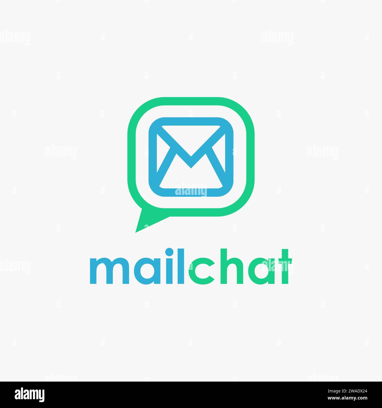 modello vettore icona logo chat e posta su sfondo bianco Illustrazione Vettoriale