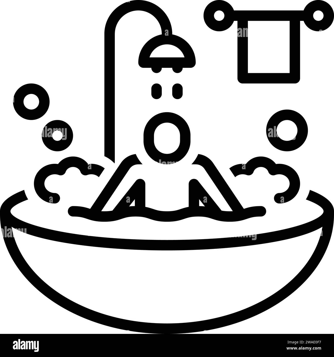 Icona per il bagno, vasca da bagno Illustrazione Vettoriale