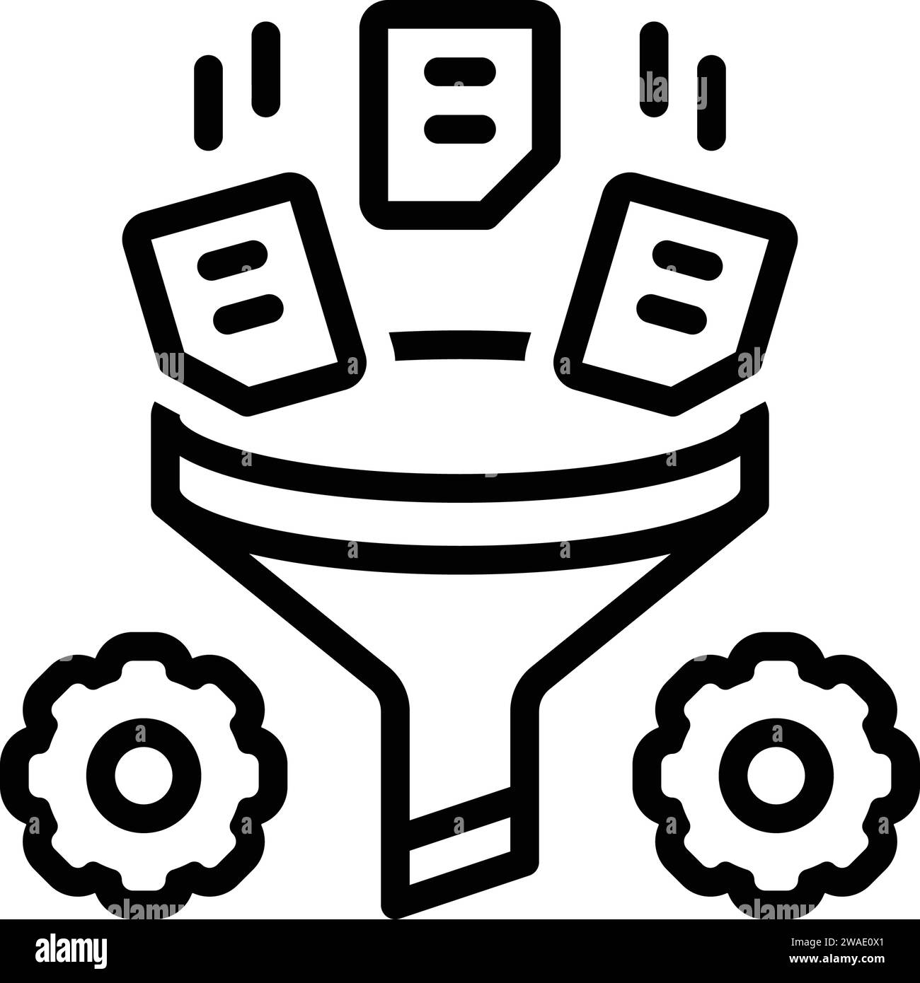 Icona per filtro dati,dati Illustrazione Vettoriale