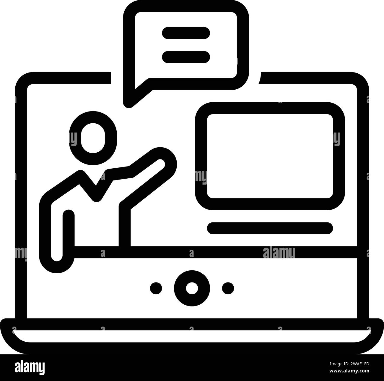 Icona per webinar chat, riunioni online Illustrazione Vettoriale