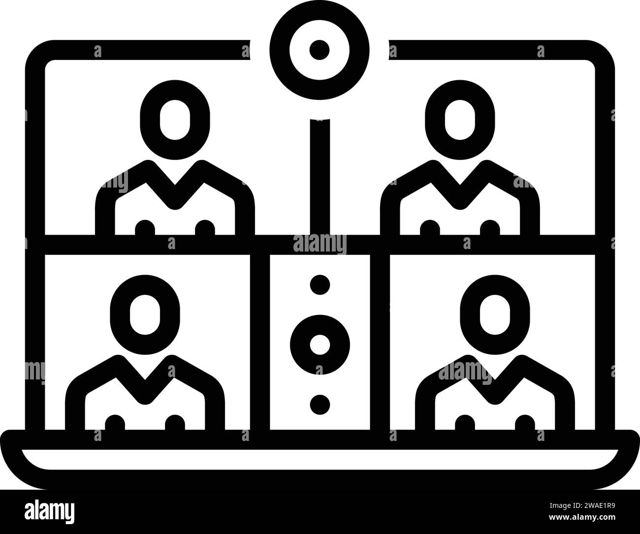 Icona per riunioni online, online Illustrazione Vettoriale