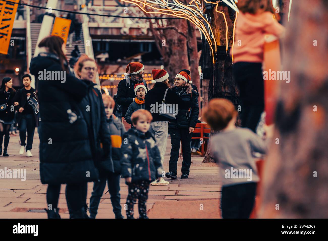 London Embankment a Natale Foto Stock