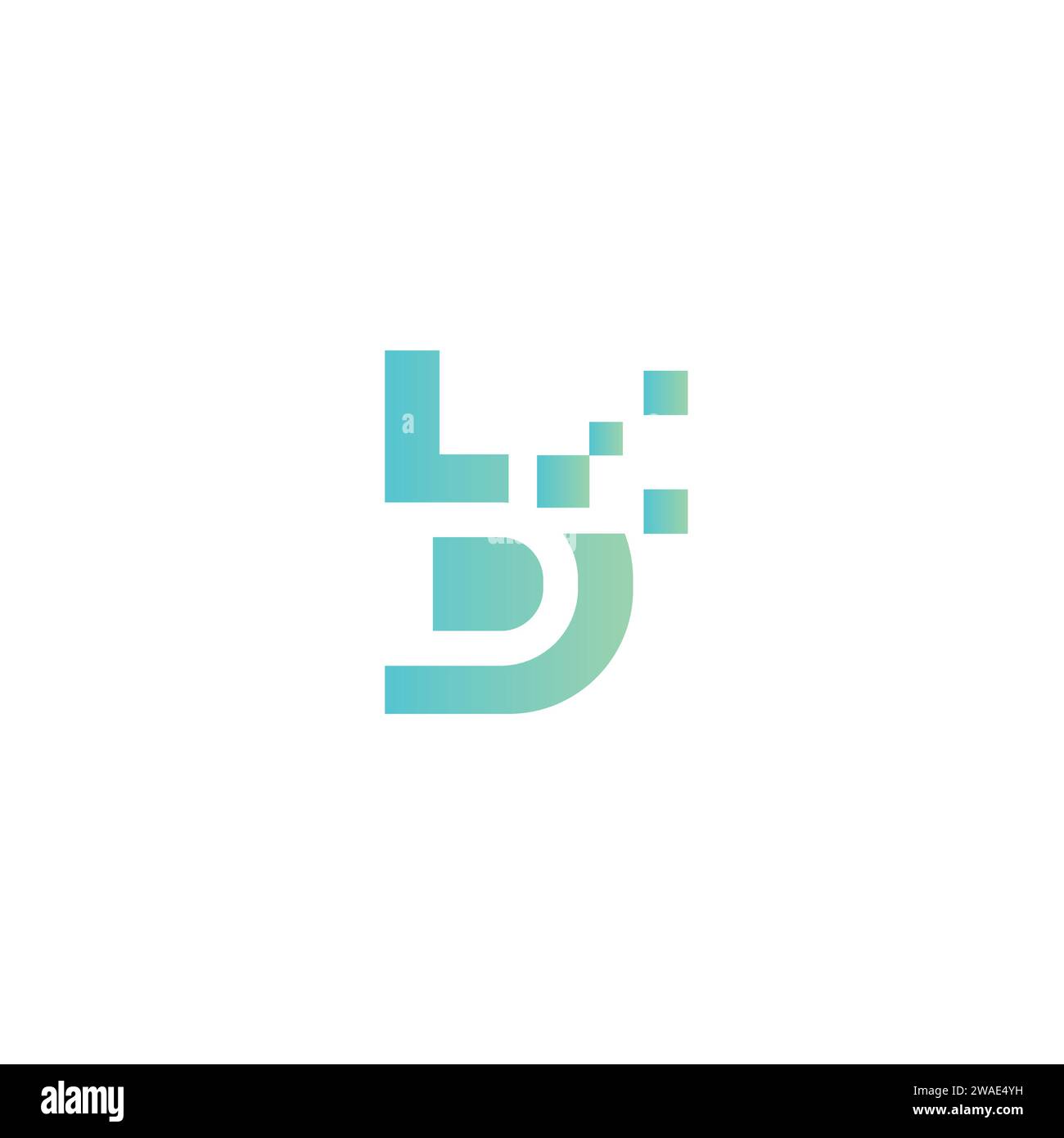 B Logo digitale dal design moderno e semplice Illustrazione Vettoriale