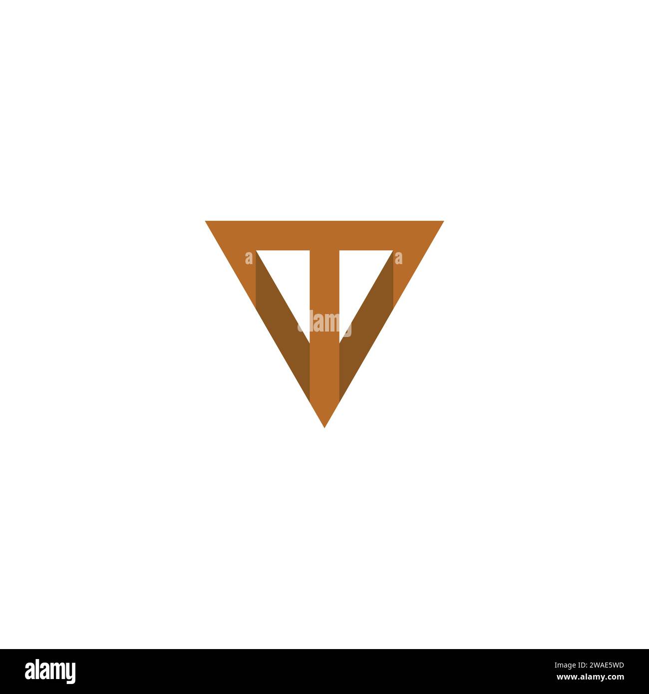 T simbolo del logo del triangolo. Icona lettera T. Illustrazione Vettoriale